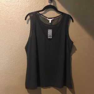 Banana Republic black tank with lace.